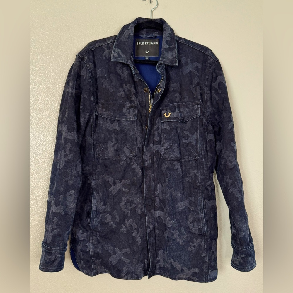 True Religion Camo Print Field Jacket Sz M